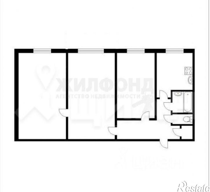 3-комн квартира улица Чапаева, 51,  д. 51