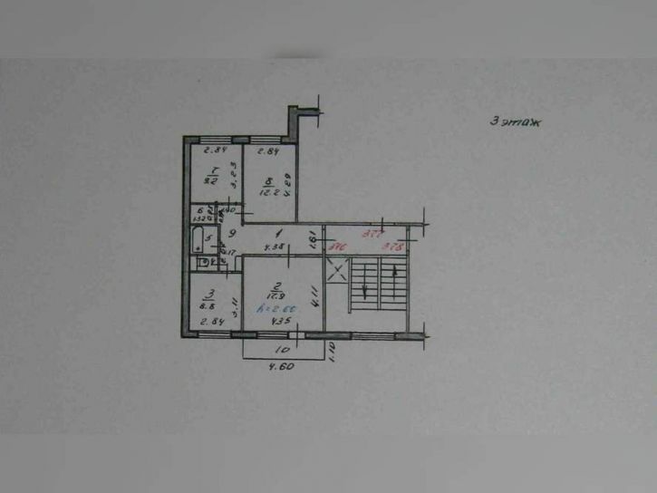 3-комн квартира Заводской микрорайон, д.41