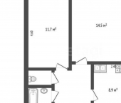 2-комн, 47кв м, этаж 3/9 ул Маршала Жукова, 74а