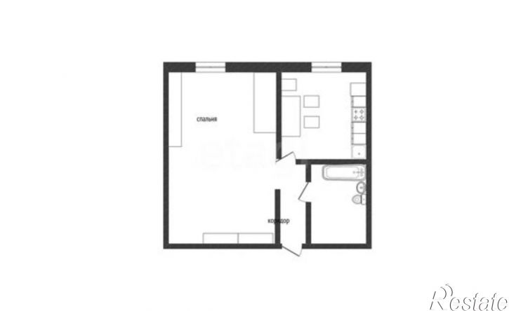 1-комн квартира улица Генерала Тихонова, 4В,  д. 4В