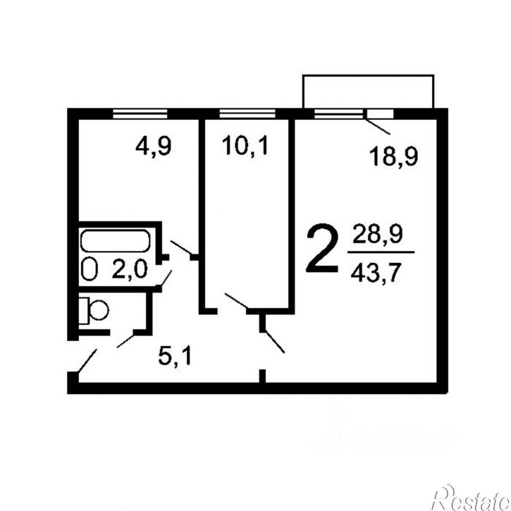 2-комн квартира улица Кирова, 34,  д. 34