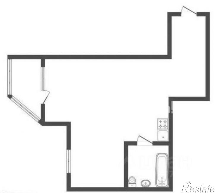 1-комн квартира улица Калинина, 16А,  д. 16А
