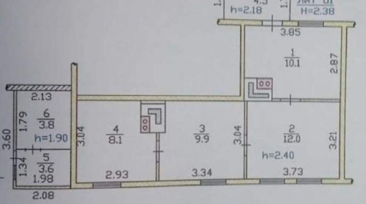 3-комн квартира Мичурина ул., д.5