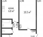 2-комн, 44кв м, этаж 1/5 пр-кт Космонавтов, 33